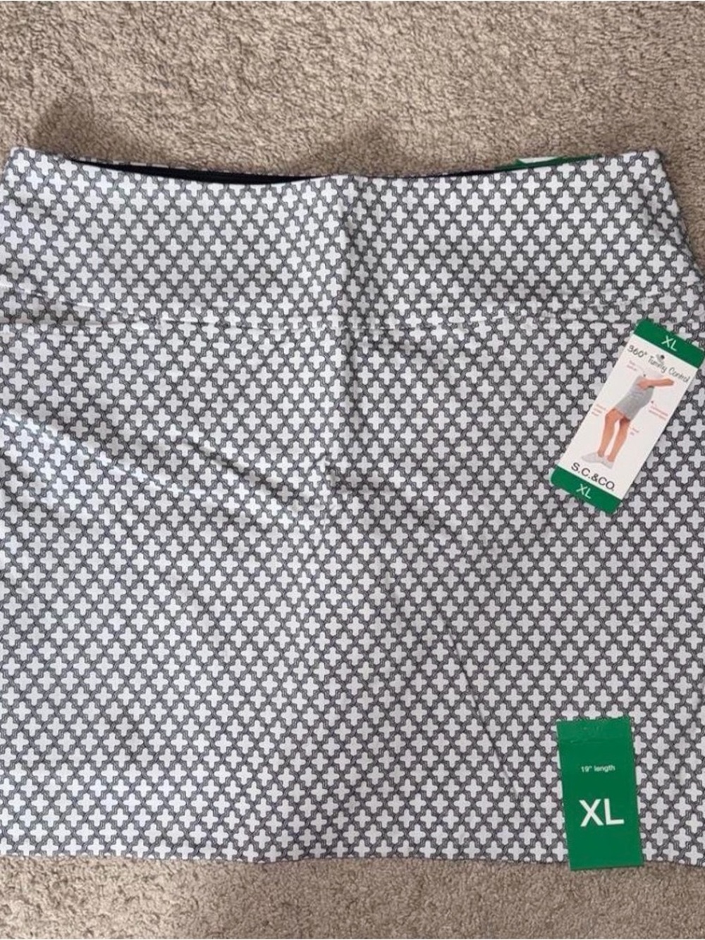 Grey + White Patterned Skirt